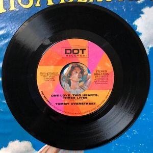 Tommy Overstreet One Love, Two Hearts, Three Lives Vinyl 45 Record